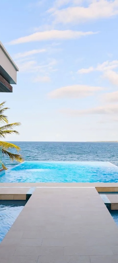 a private plunge pool overlooking the Caribbean Sea at the Park Hyatt St. Kitts Christophe Harbour resort