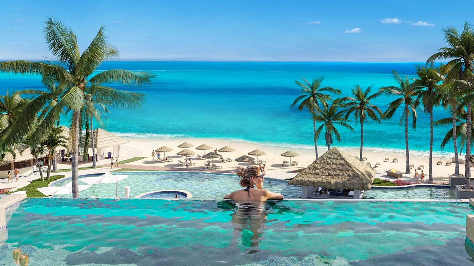 Stunning pool view at Sandals Dunn's River Jamaica