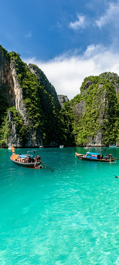 a scenic view of the Phi Phi Islands in Thailand