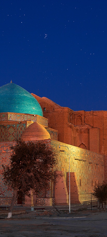 the Mausoleum of Khoja Ahmed Yasawi located in Turkestan, Kazakhstan