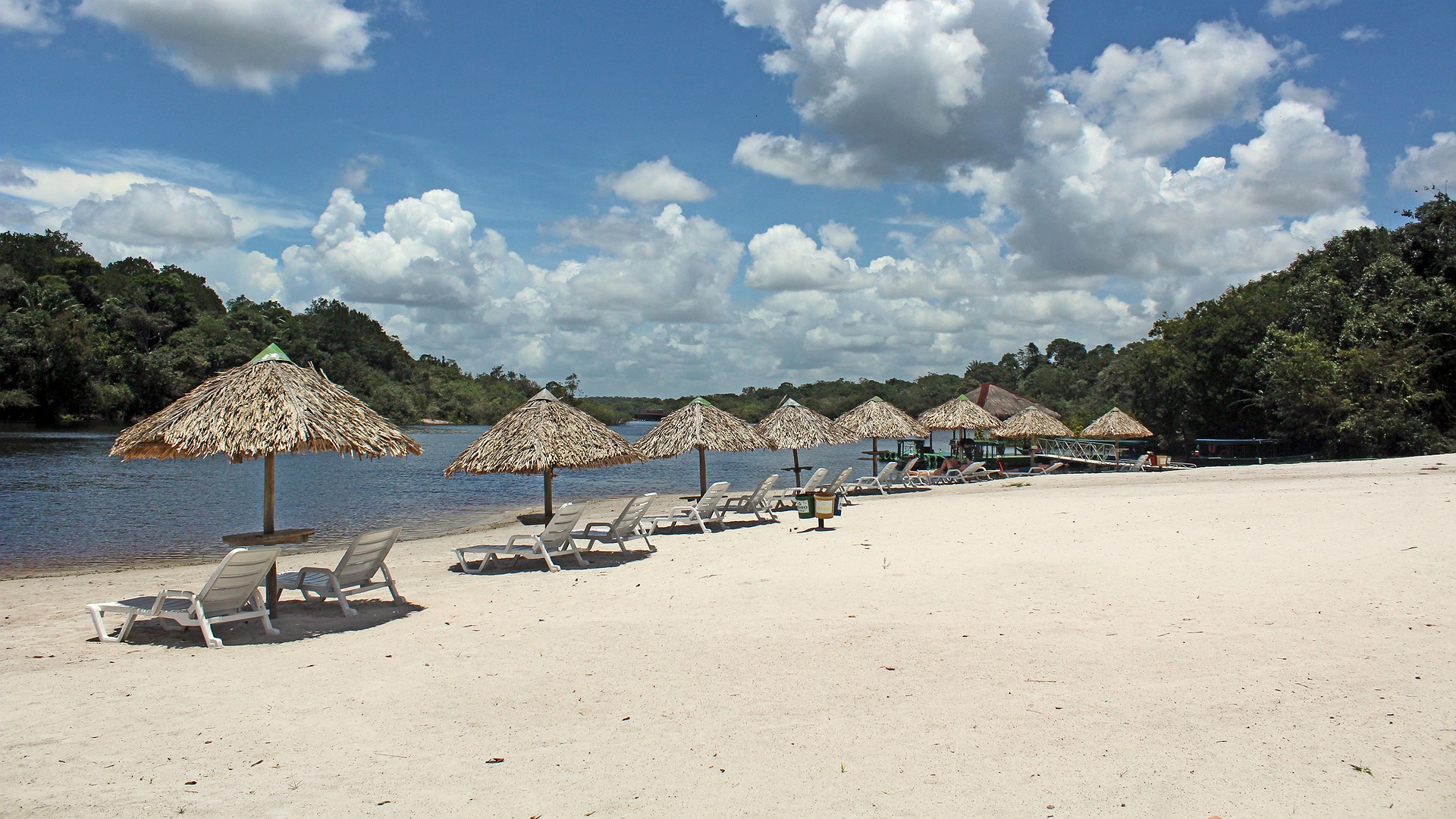 the private beach at the Amazon Ecopark Jungle Lodge, located near Manaus, Brazil