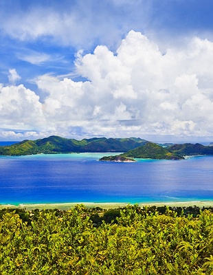 Aerial view of Kempinski Seychelles resort