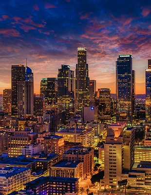 Los Angeles skyline at night