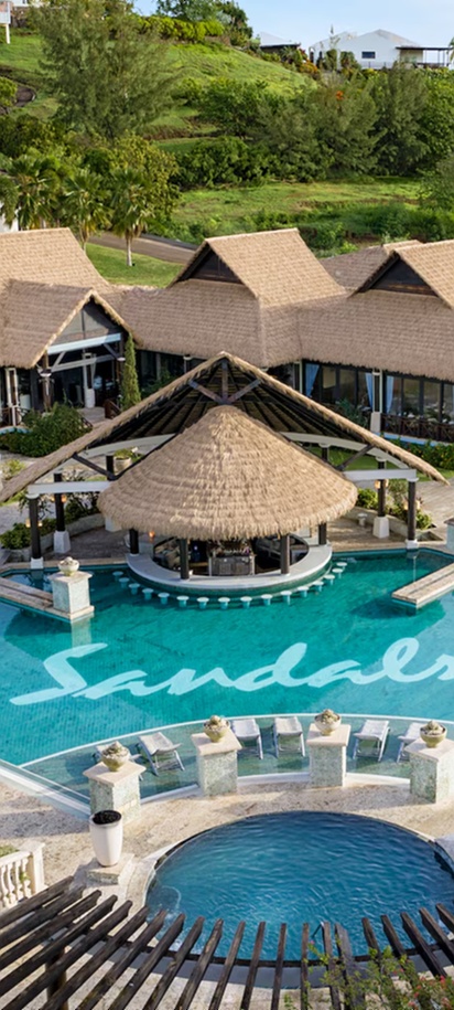 Sandals Grenada exterior with pool view