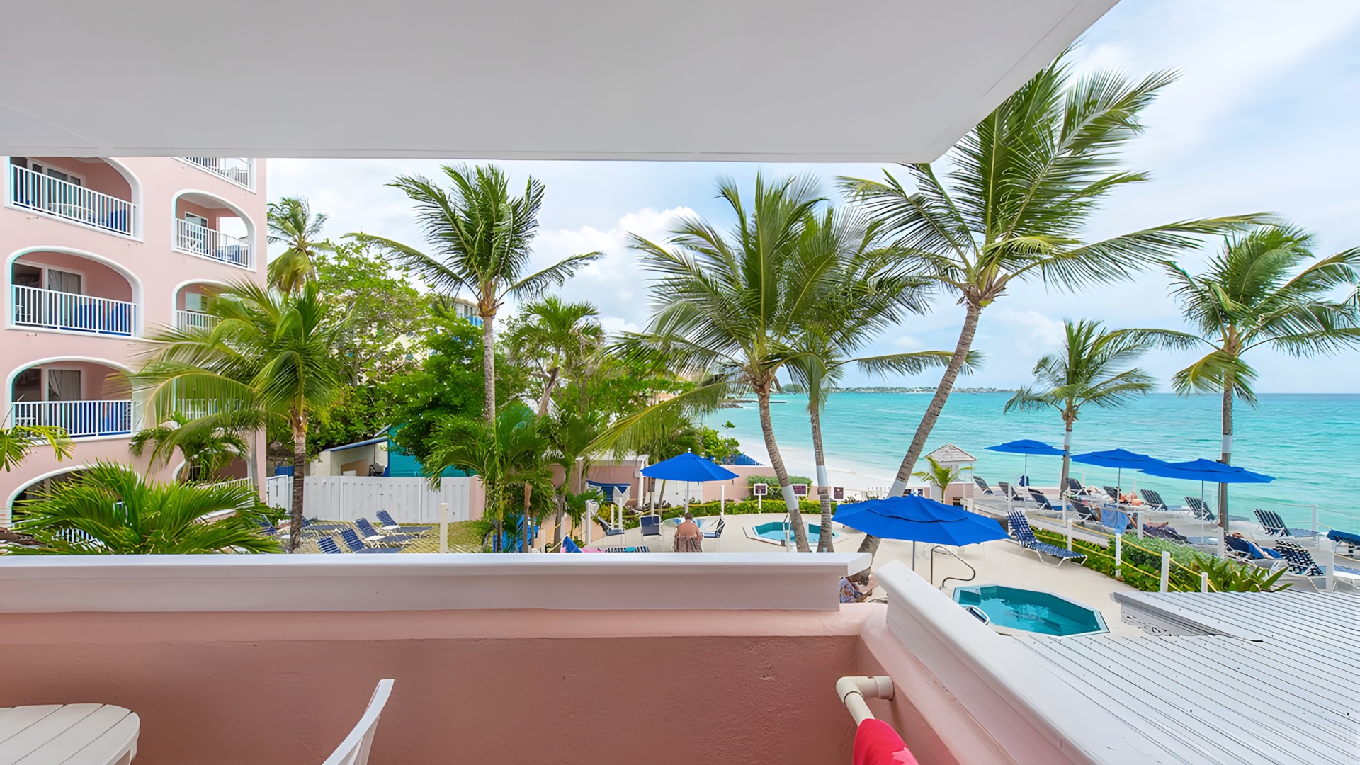 a view from a room balcony at the Butterfly Beach Hotel in Christ Church, Barbados