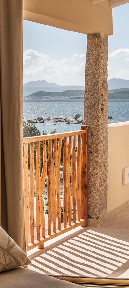 Superior Sea View room balcony at the Cala Cuncheddi Hotel