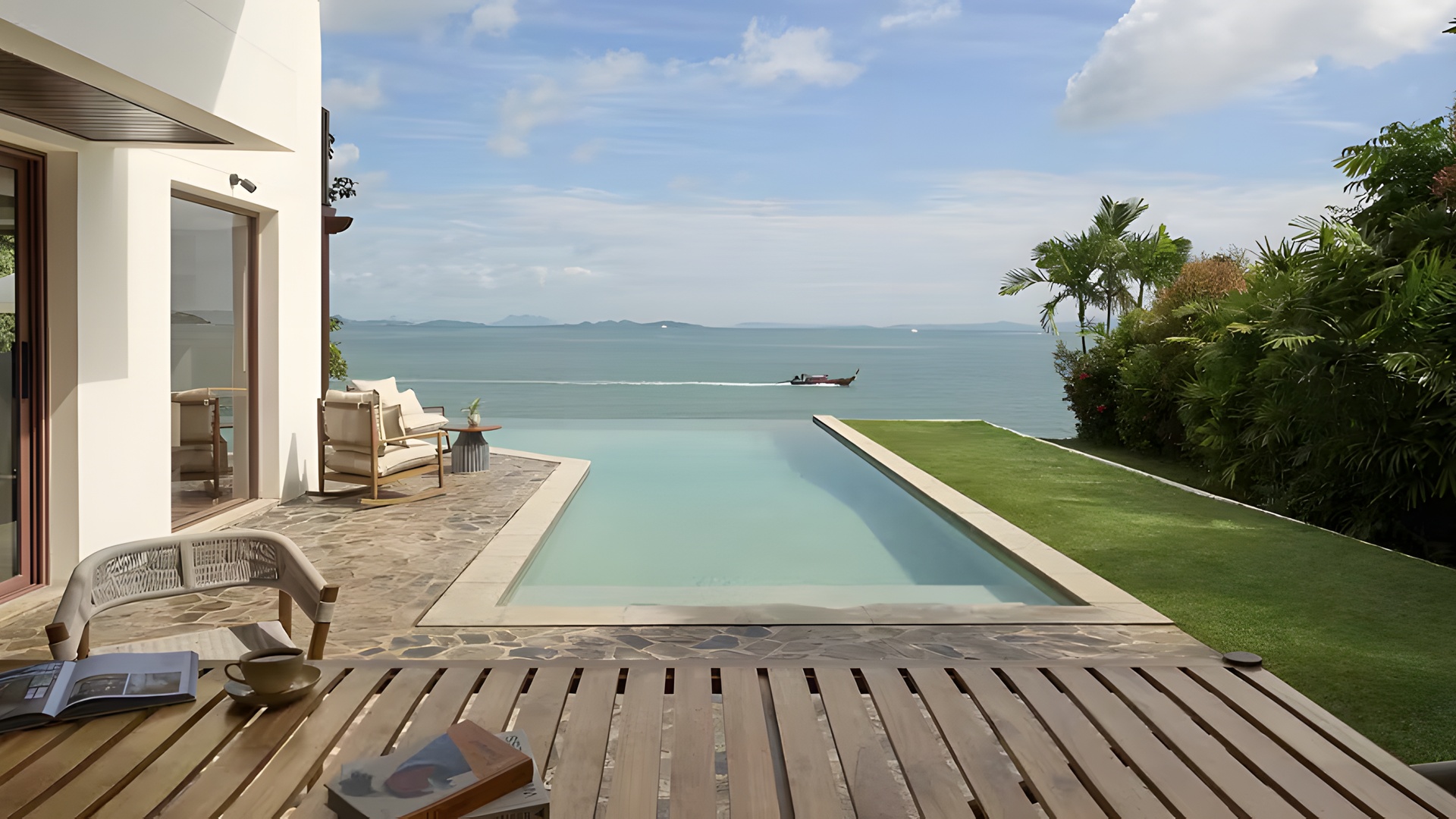 a luxury pool villa terrace at the Barceló Coconut Island resort in Phuket, Thailand