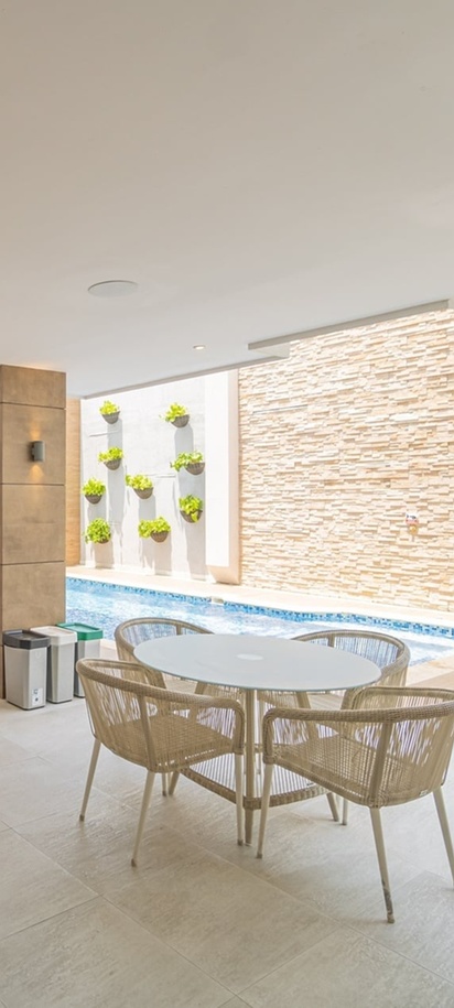 a swimming pool within the Hotel Barlovento in Cartagena, Colombia