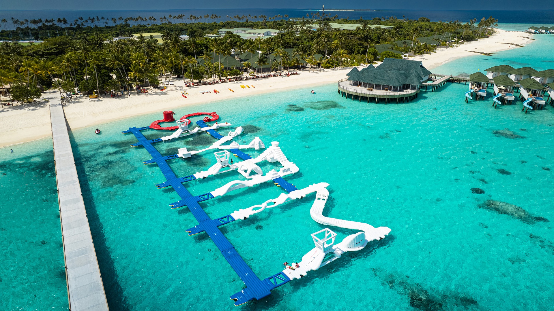 Floating water park at Siyam World Maldives