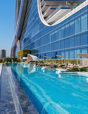 Katara Towers, a landmark architectural structure in Lusail, Qatar