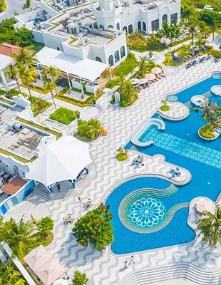 Aerial view of SAii Lagoon Maldives