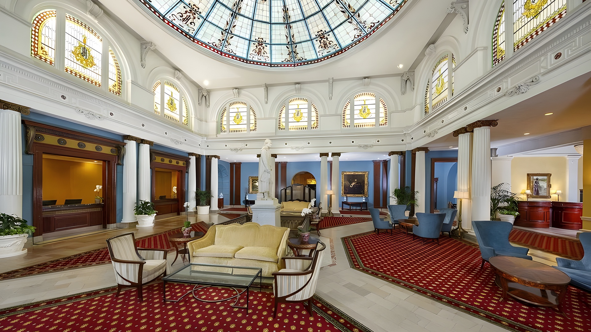 the lobby of The Jefferson Hotel in Richmond, Virginia