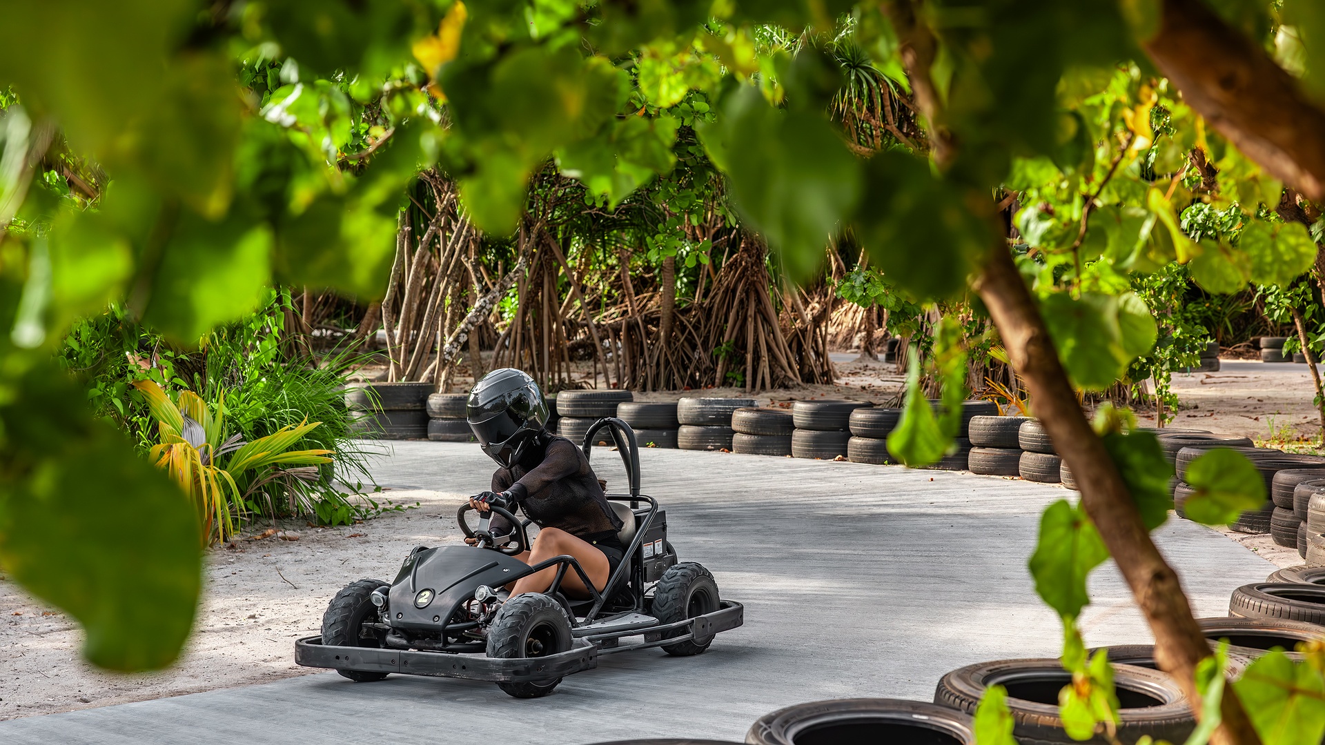 go-kart track at Siyam World Maldives