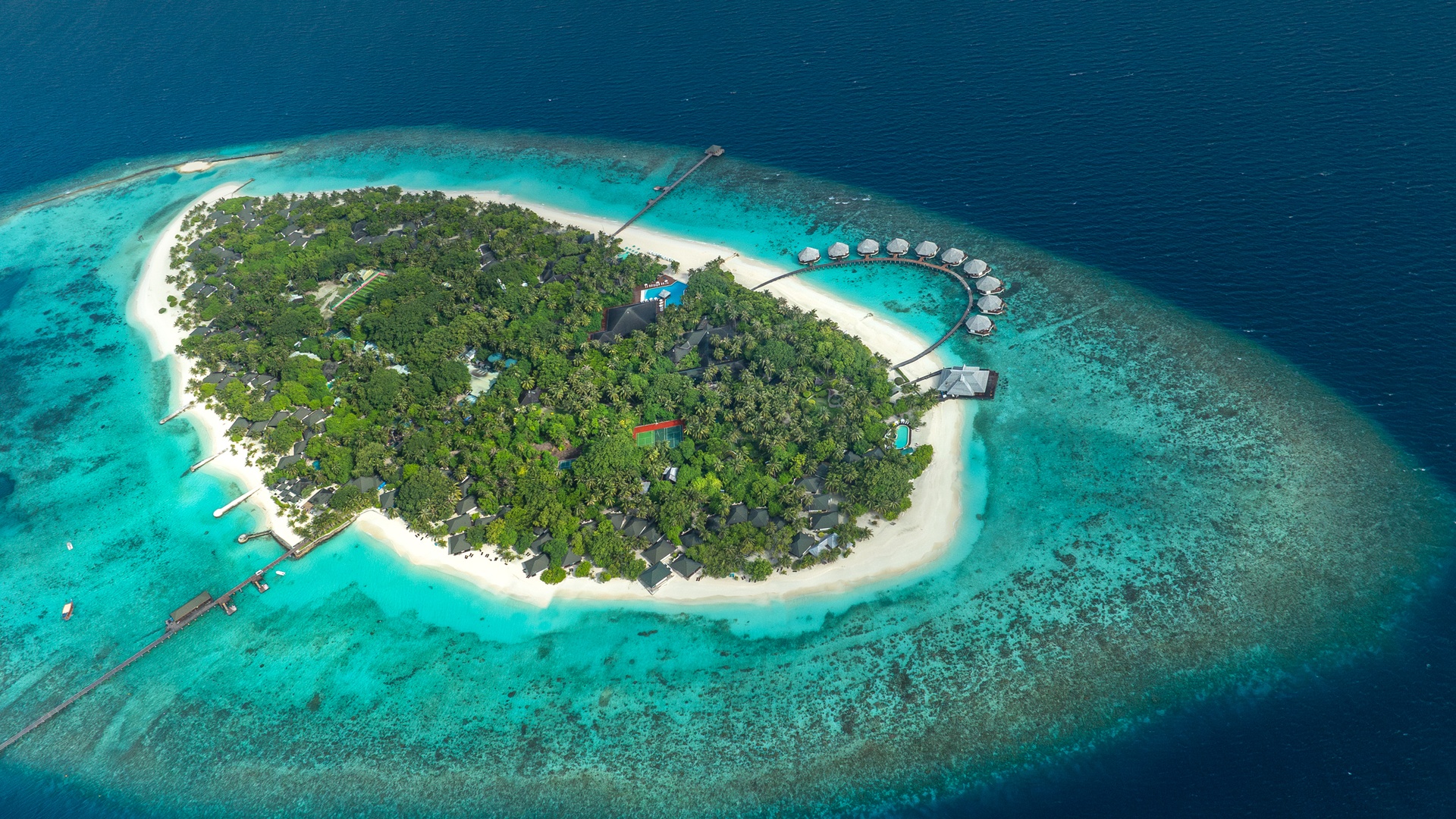 Adaaran Select Meedhupparu aerial view, Maldives