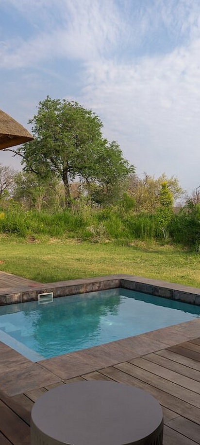 private terrace with a plunge pool at the Radisson Safari Hotel Hoedspruit