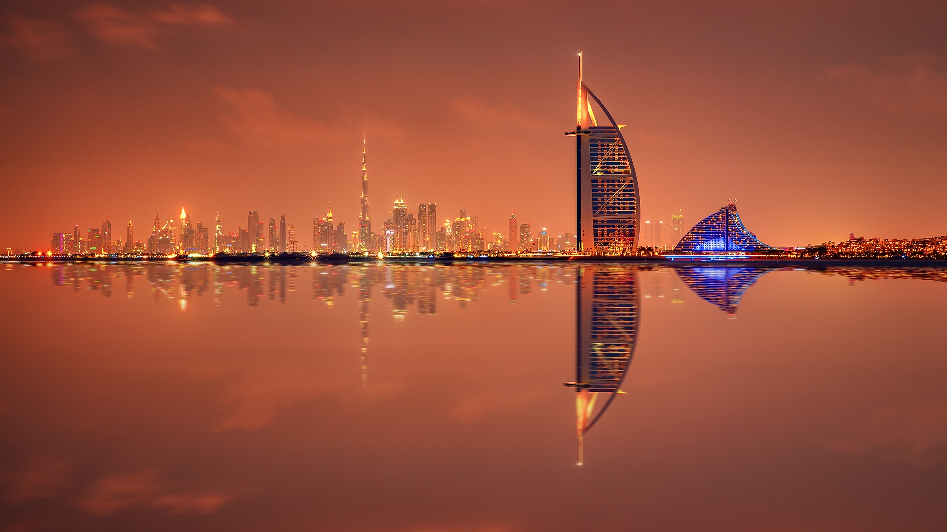 Burj Al Arab Jumeirah night view, Dubai