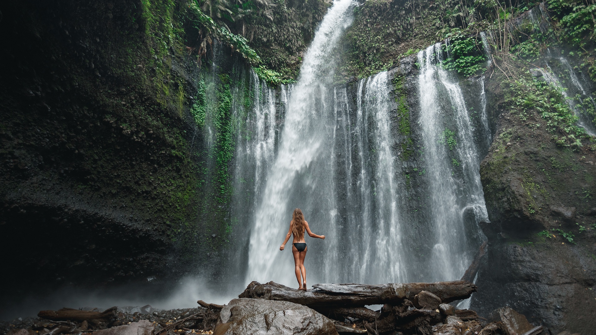 Tiu Kelep Waterfall in Lombok, Indonesia