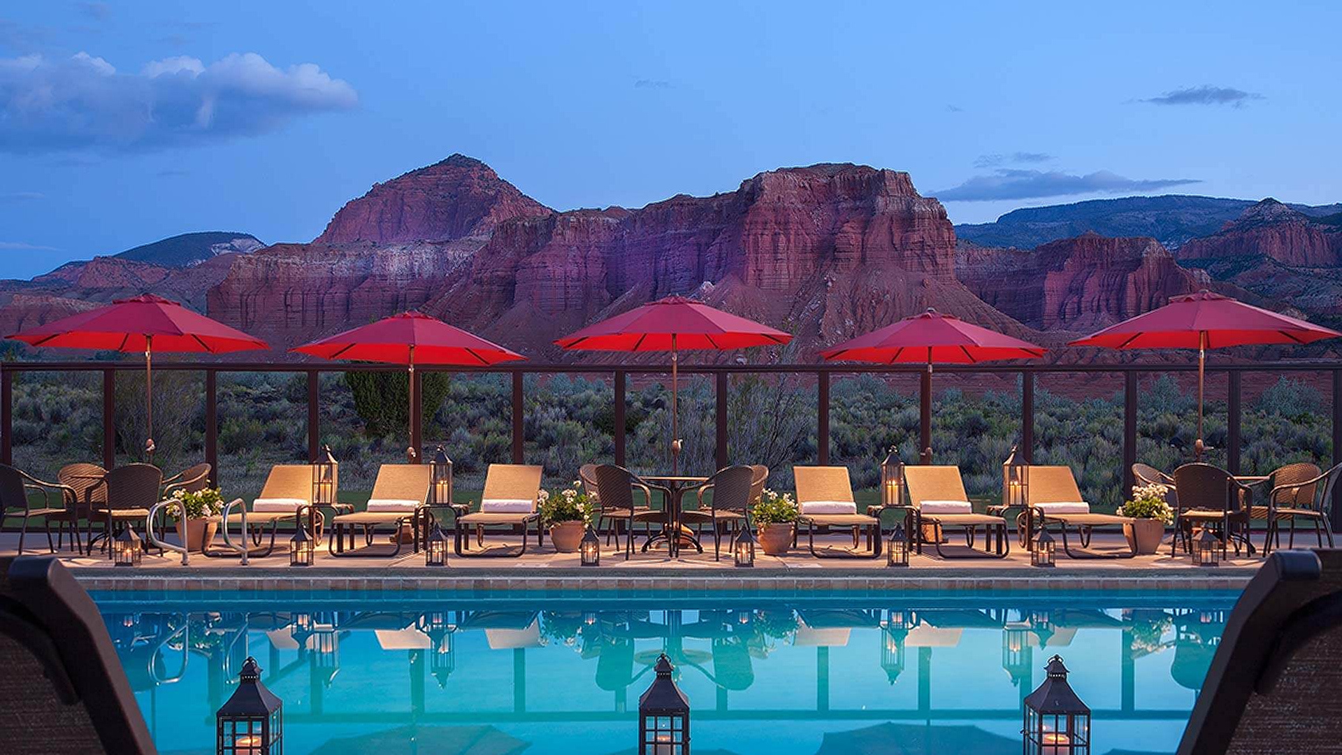 Capitol Reef Resort in Torrey pool view, Utah