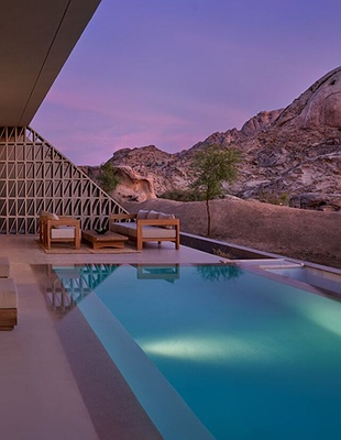 the Desert Rock Resort, a luxury destination located in the Red Sea region of Saudi Arabia