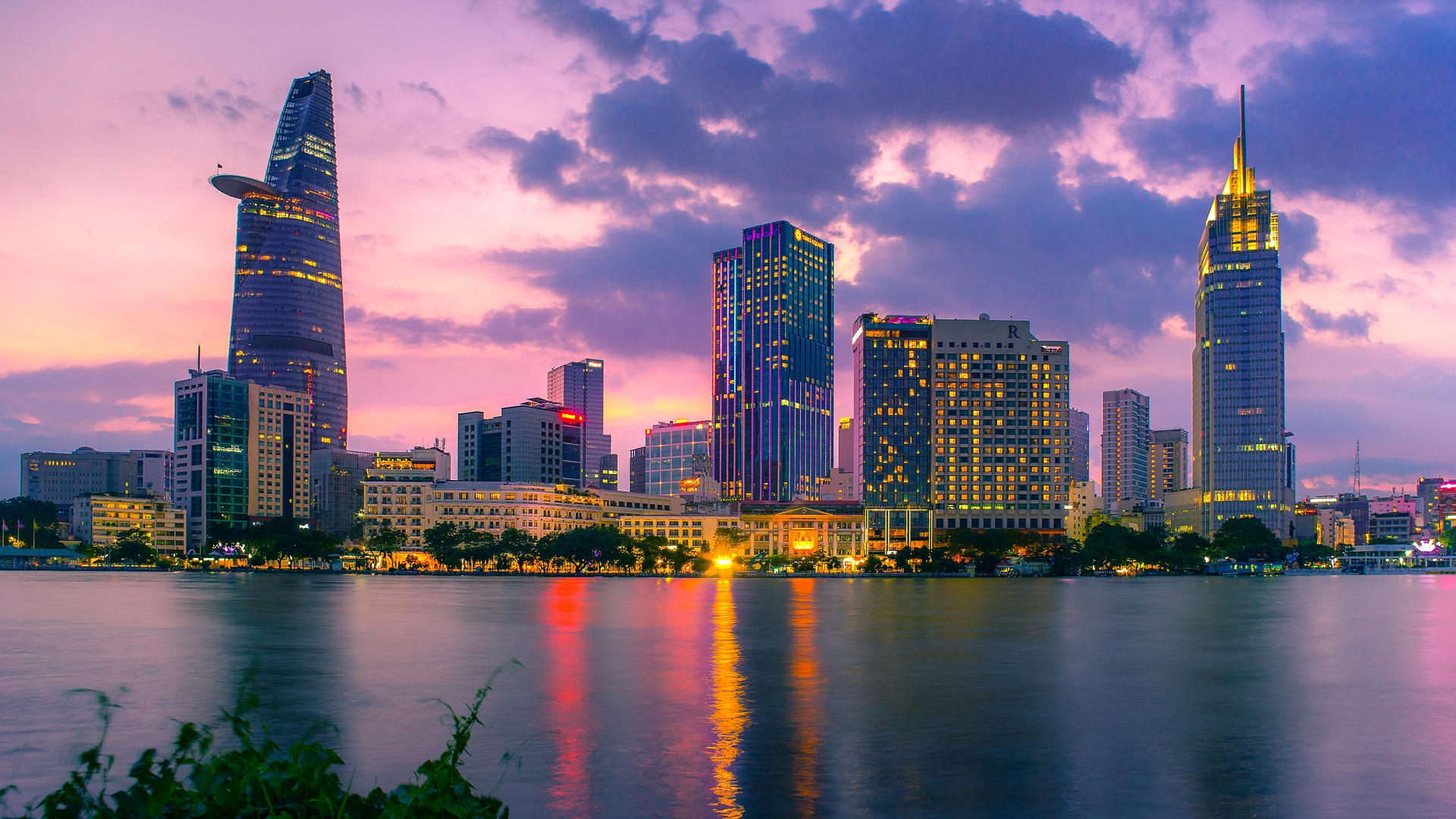 Twilight view of Ho Chi Minh City skyline