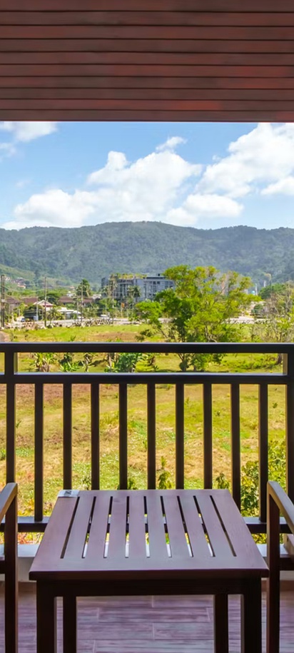 balcony view from a room at the Sunprime Kamala Beach resort in Thailand