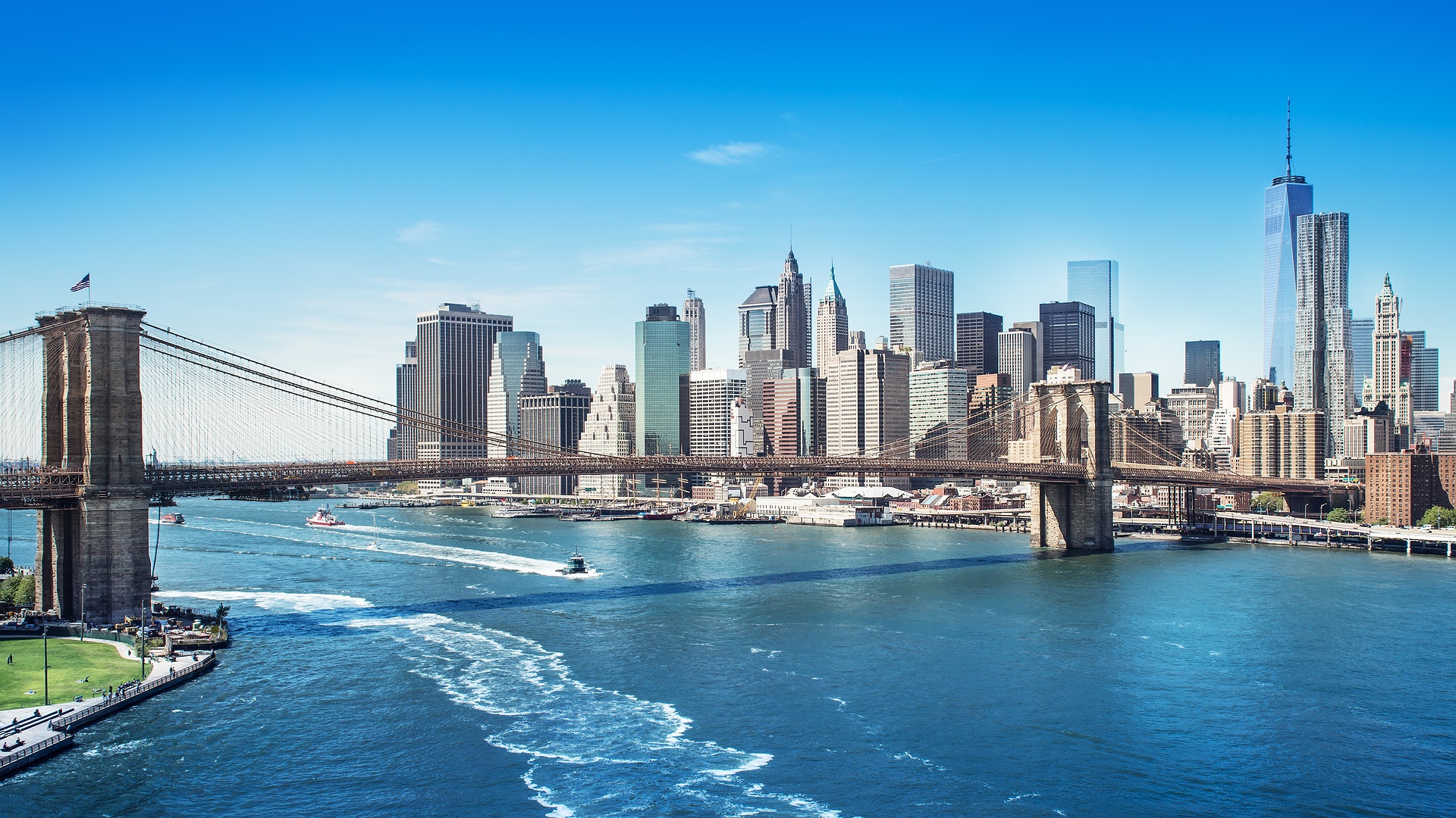 Iconic Brooklyn Bridge in New York