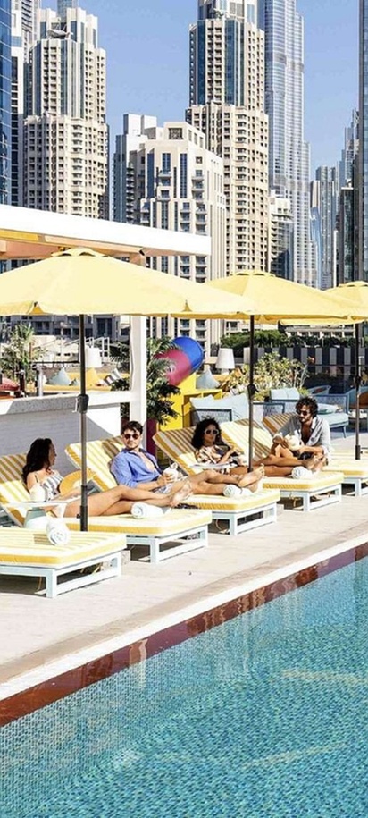 Pullman Dubai Downtown hotel pool area view