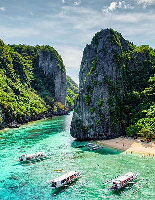 Coron island in Philippines aerial view