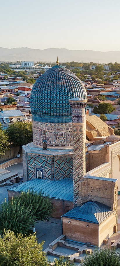 the Gur-e-Amir Mausoleum in Samarkand, Uzbekistan