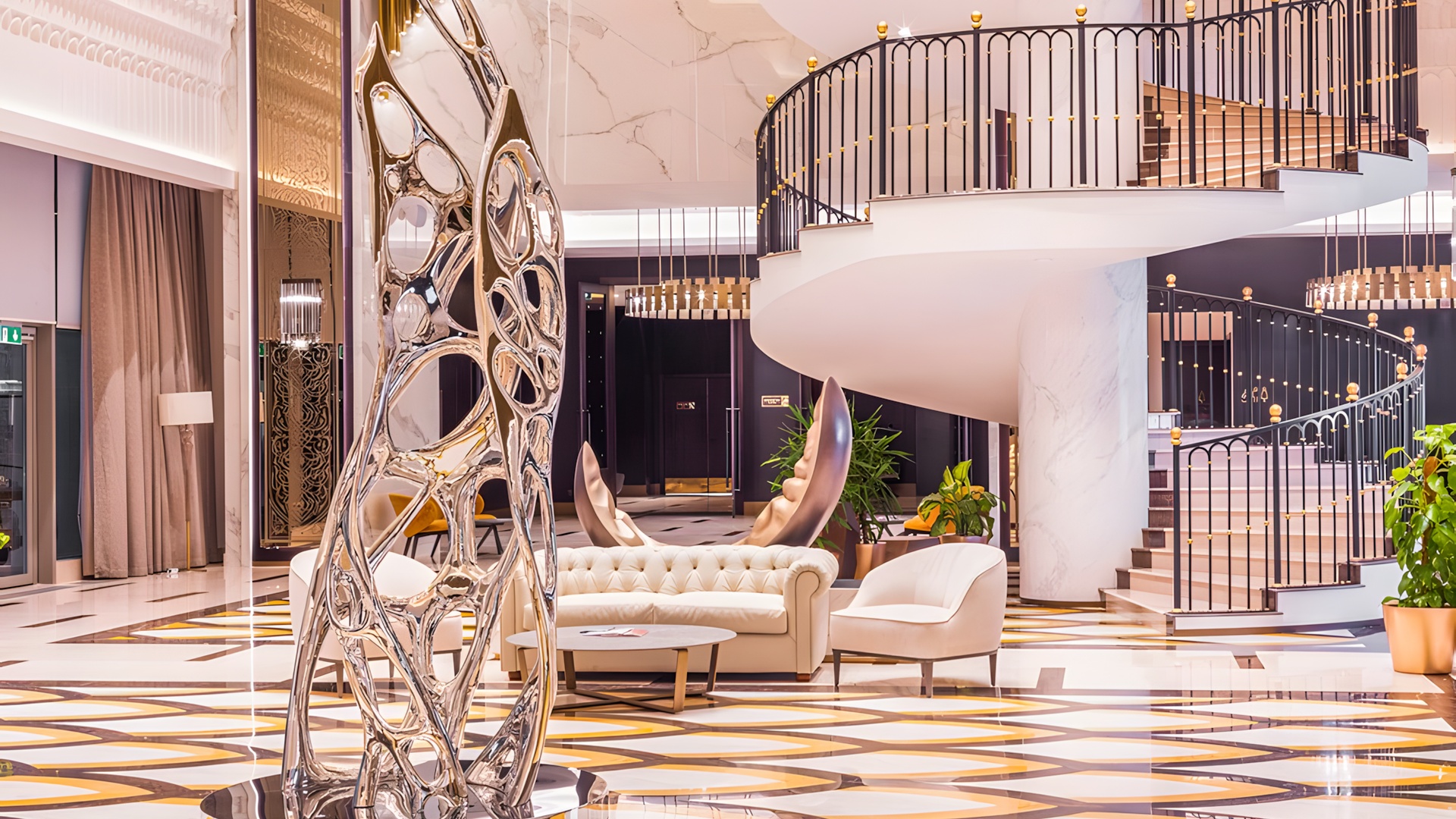 lobby of the Hilton Samarkand Regency hotel, Uzbekistan