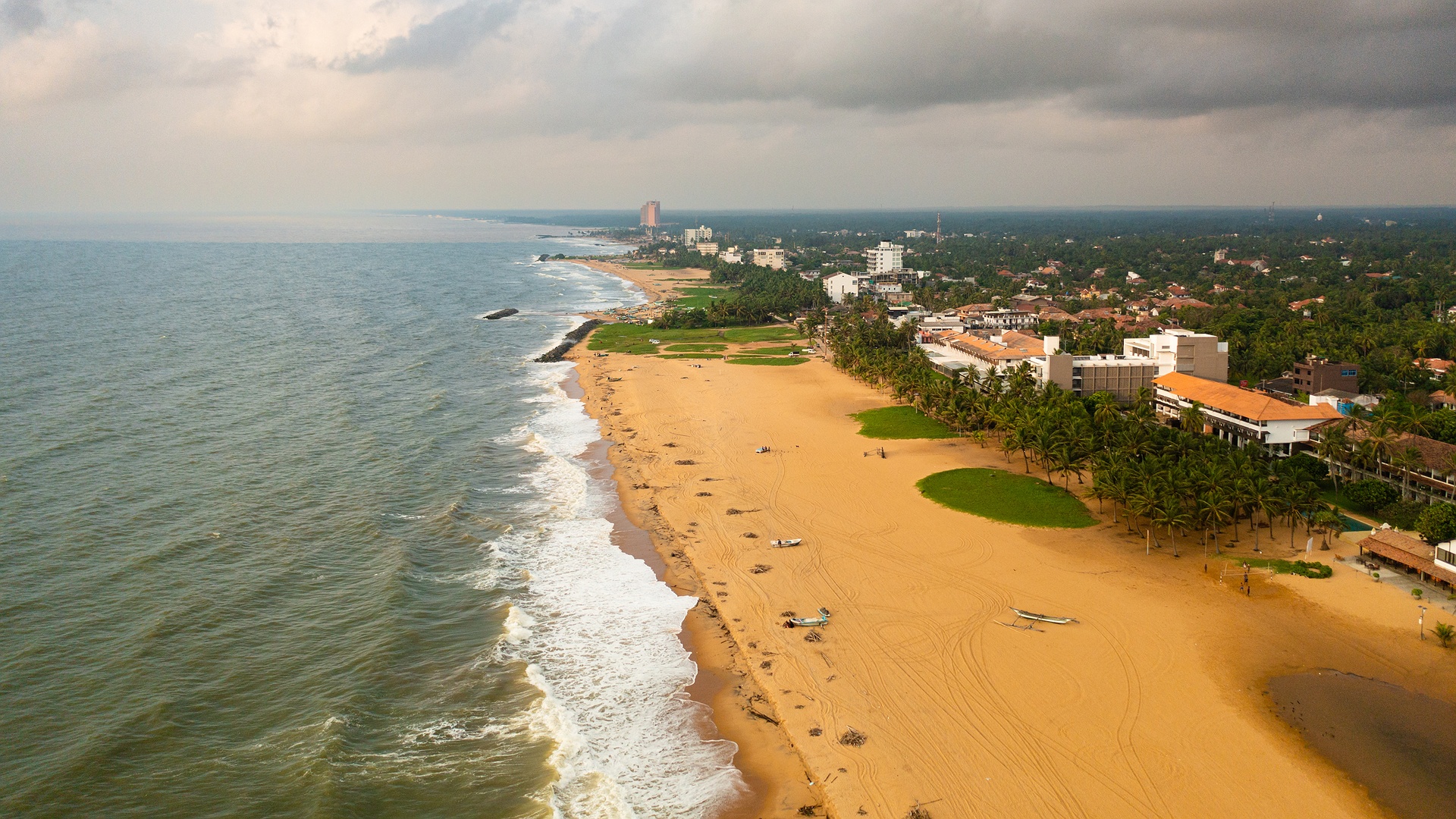 an aerial view of Negombo Beach in Sri Lanka
