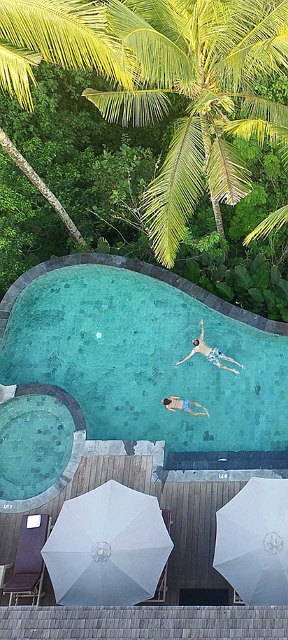the infinity pool at the Wapa di Ume Resort & Spa in Ubud, Bali