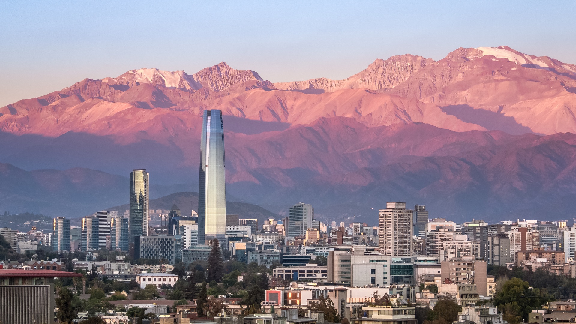 panoramic view of Santiago, Chile