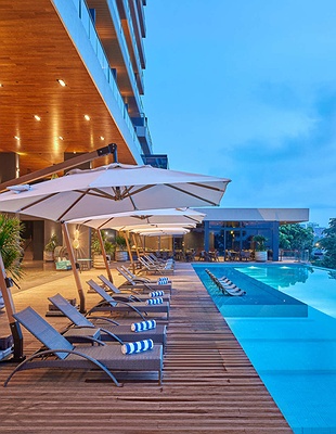 an aerial view of the Bohol Beach Club resort