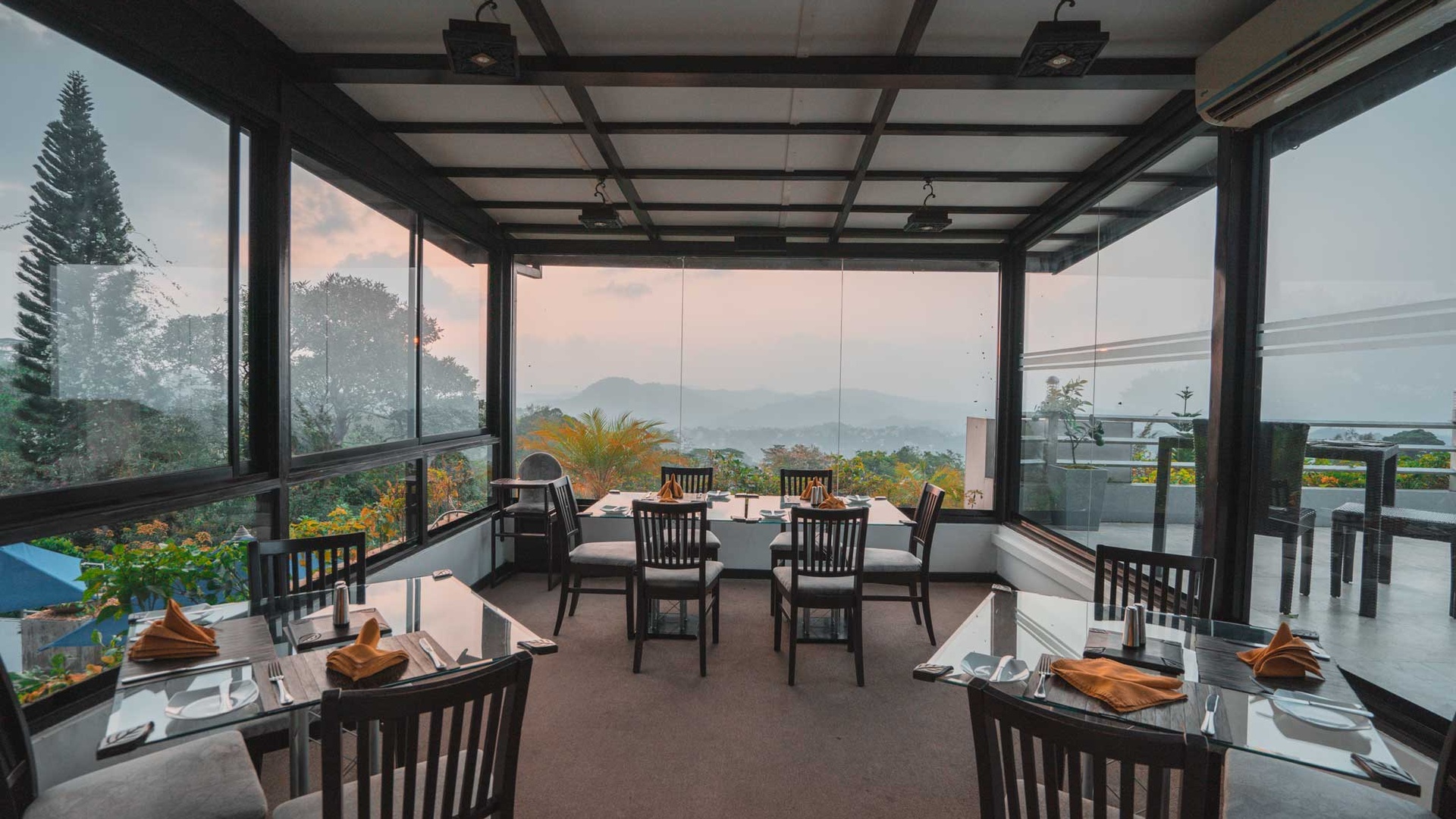 dining area of Theva Residency