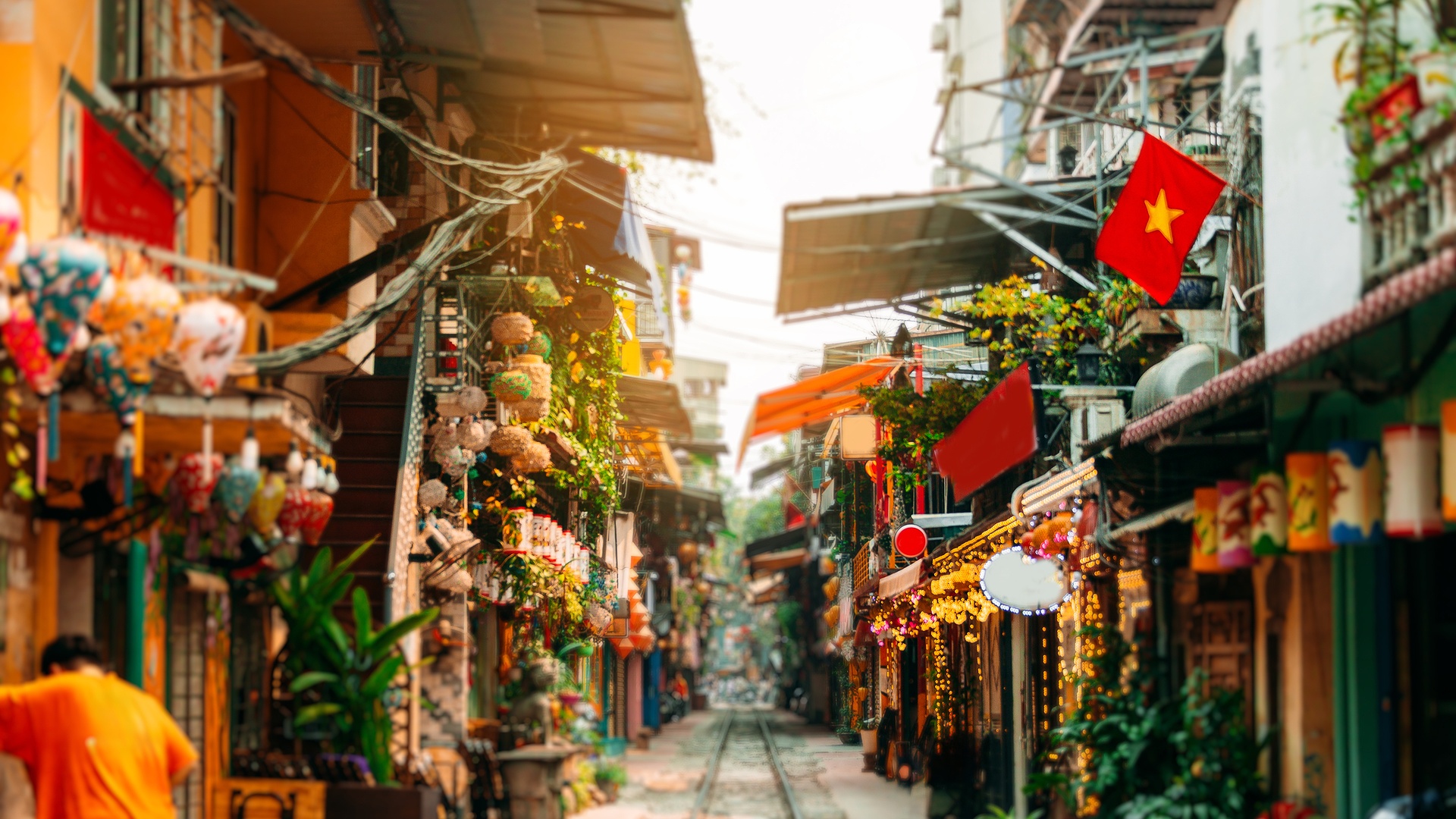 Hanoi's famous Train Street located in the Old Quarter of Hanoi, Vietnam