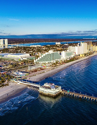 colorful sunset over Daytona Beach, Florida