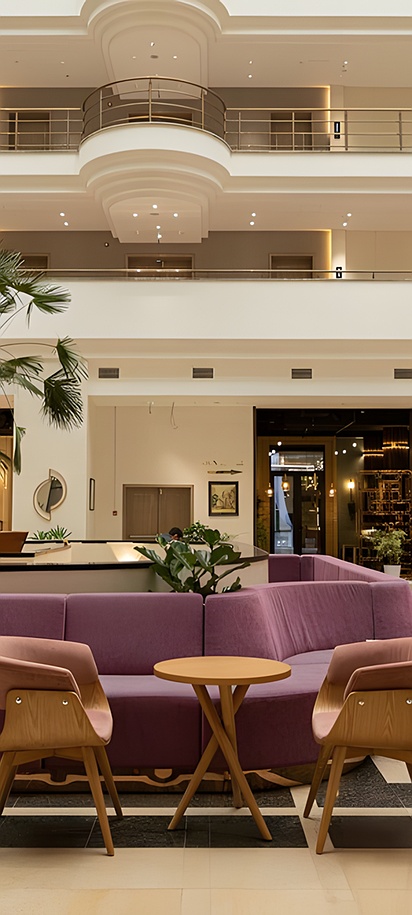 the lobby of the Mövenpick Samarkand hotel