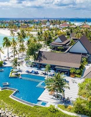 Aerial view of SAii Lagoon Maldives