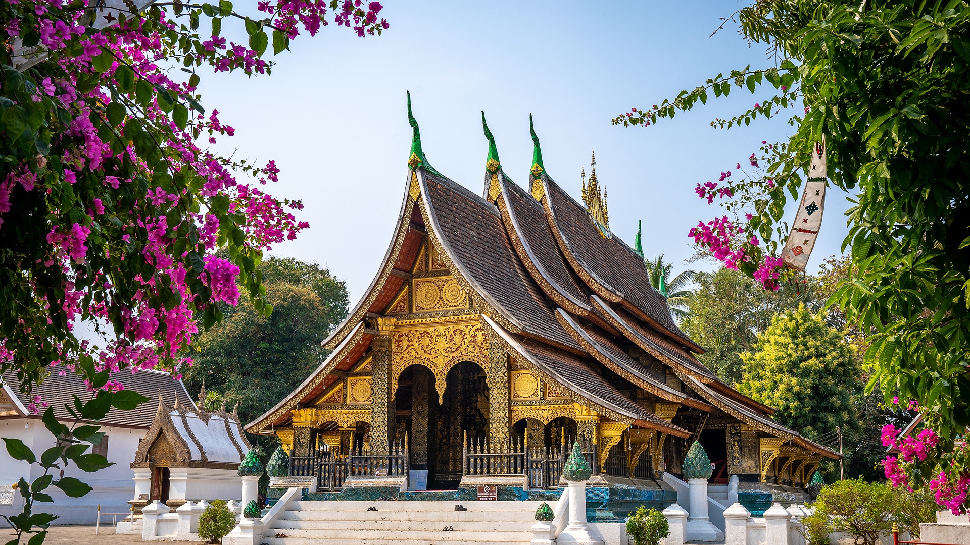 Wat Xieng Thong in Buddhist temple in Luang Prabang, Laos