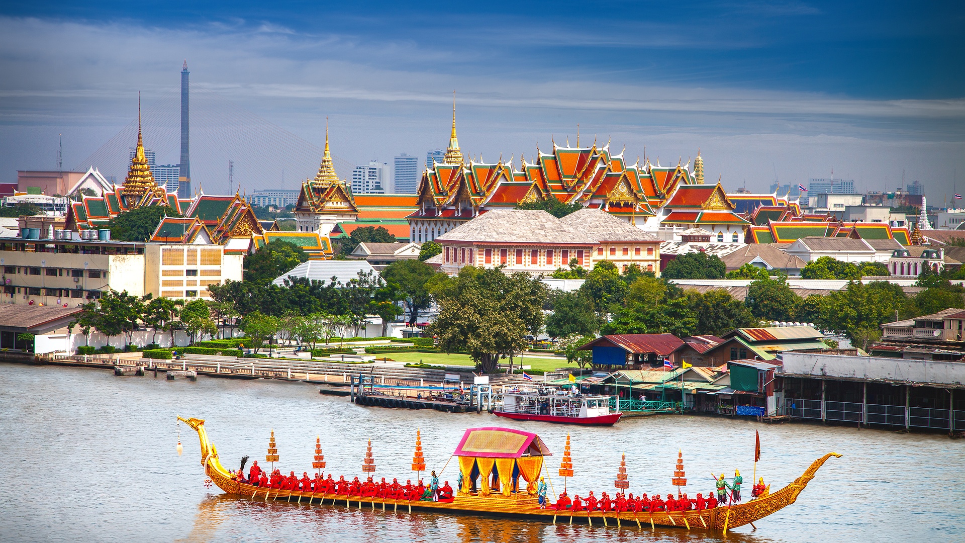 view of the Grand Palace complex in Bangkok, Thailand