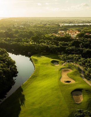 an aerial view of the Iberostar Waves Punta Cana and Iberostar Waves Dominicana all-inclusive resort complex in the Dominican Republic